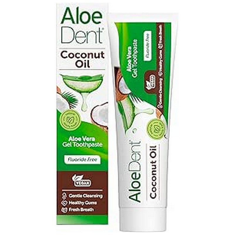 Aloe Dent Coconut Oil Aloe Vera Gel Toothpaste Fluoride Free 100ml
