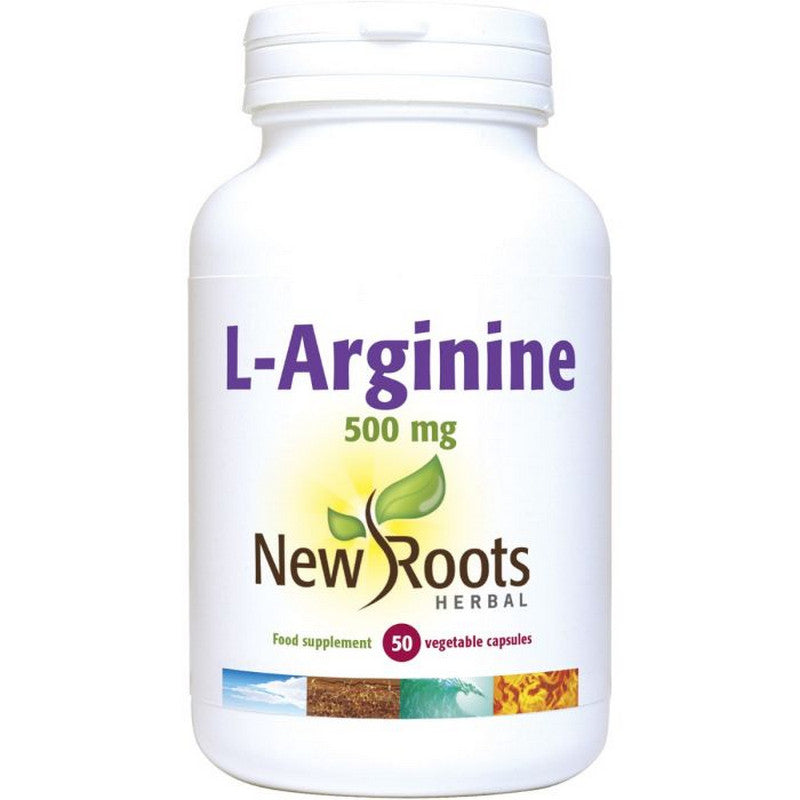 New Roots L-Arginine 500mg 50 Veg Capsules