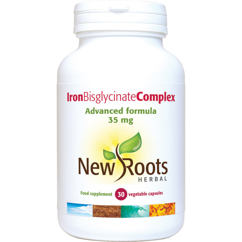 New Roots Iron Bisglycinate Complex 35mg 30 Veg Capsules
