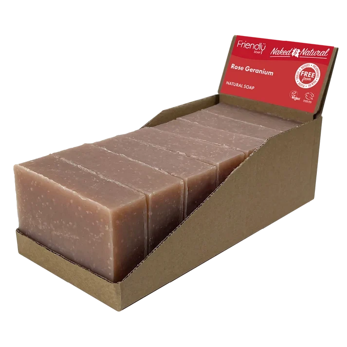 Friendly Soap - Naked and Natural - Rose Geranium Soap - 7 x 95g