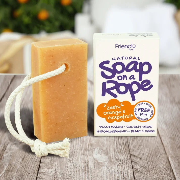 Friendly Soap Orange & Grapefruit - Natural Soap On A Rope 125g