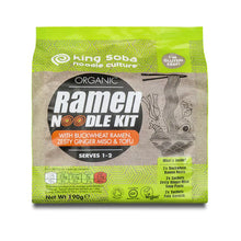 King Soba Organic Buckwheat Ramen Noodle Kit Zesty Ginger Miso & Tofu 190g