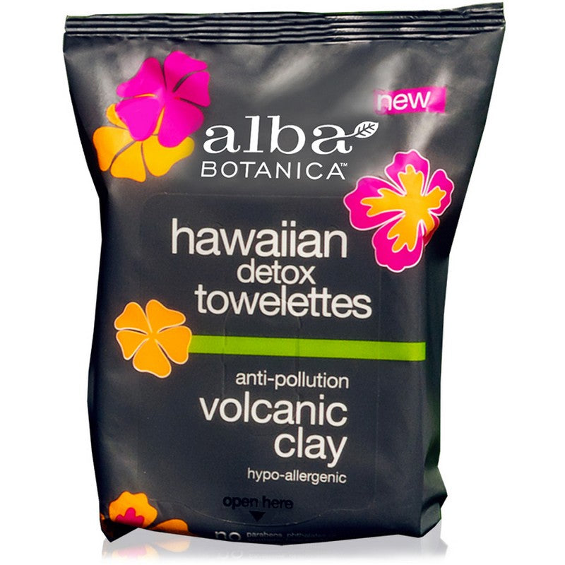 Alba Botanica Hawaiian Detox Towelettes Volcanic Clay 25p