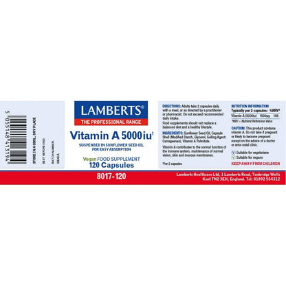 Lamberts Vitamin A 5000iu 90 Capsules