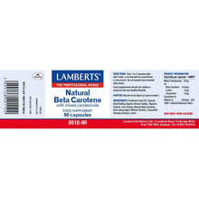 Lamberts Natural Beta Carotene 15mg 120 Capsules
