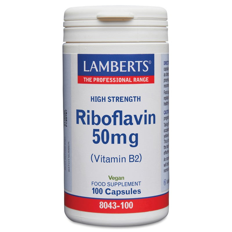 Lamberts Riboflavin 50mg (Vitamin B2) 100 Capsules