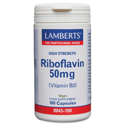 Lamberts Riboflavin 50mg (Vitamin B2) 100 Capsules