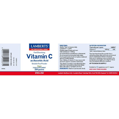 Lamberts Ascorbic Acid 250g Powder