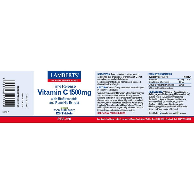 Lamberts Time Release 1500mg 120 Tablets