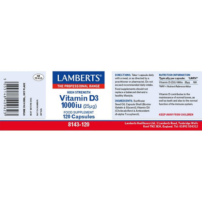Lamberts Vitamin D3 1000Iu 120 Capsules