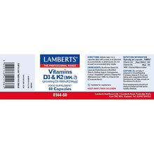 Lamberts Vitamin D3 1000iu and K2 60 Capsules