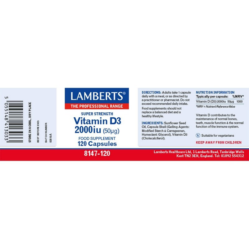 Lamberts Vitamin D3 2000iu 120 Capsules