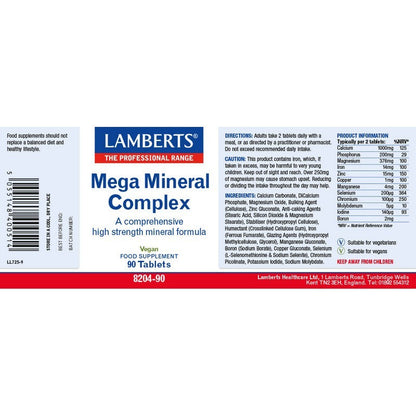 Lamberts Mega Mineral Complex 90 Tablets