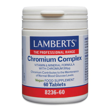 Lamberts Chromium Complex supplement container on a white background