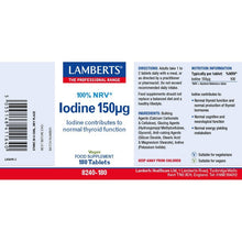 Lamberts Iodine 150µg (As Potassium Iodide) 180 Tablets
