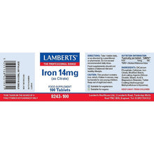 Lamberts Iron 14mg (As Citrate) 100 Tablets