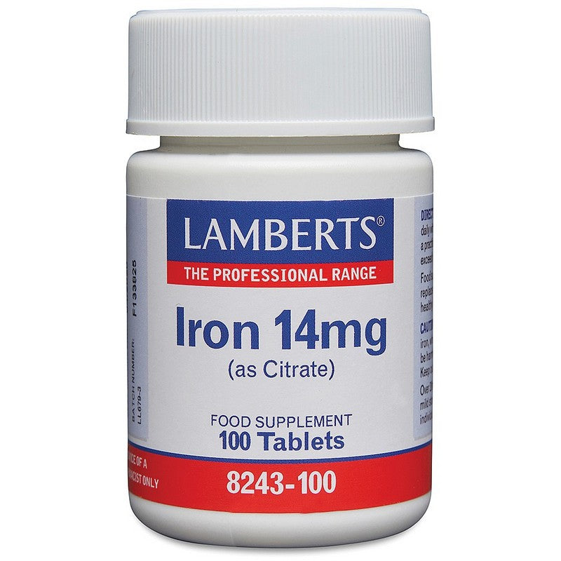 Lamberts Iron 14mg (As Citrate) 100 Tablets