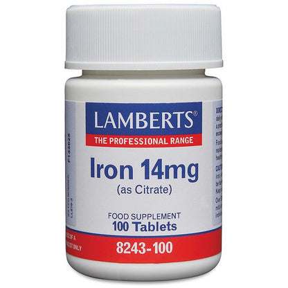 Lamberts Iron 14mg (As Citrate) 100 Tablets