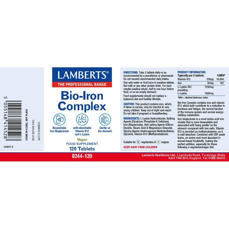 Lamberts Bio-Iron Complex 120 Tablets