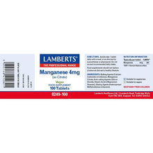 Lamberts Manganese 5mg (As Citrate) 100 Tablets