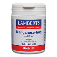 Lamberts Manganese 5mg (As Citrate) 100 Tablets