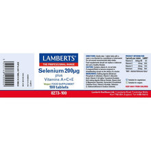 Lamberts Selenium 200µg +A + C + E 100 Tablets