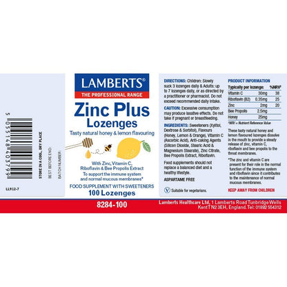 Lamberts Zinc Plus Lozenges 100 Lozenges