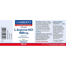 Lamberts L-Arginine Hcl 1000mg 90 Tablets