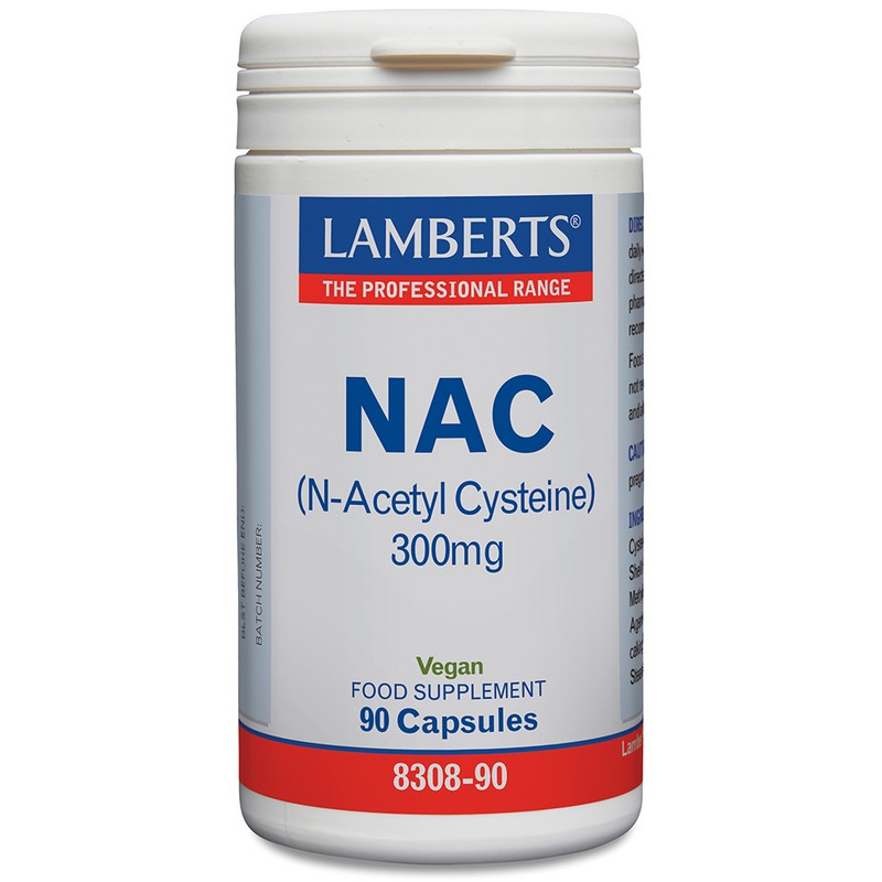 Lamberts N-Acetyl Cysteine (Nac) 600mg 90 Capsules bottle on white background
