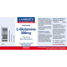 Lamberts L-Glutamine 500mg 90 Capsules