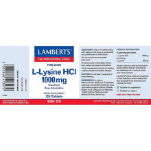 Lamberts L-Lysine 500mg 120 Tablets