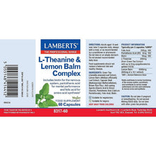 Lamberts Theanine & Lemon Balm Complex 60 Tablets