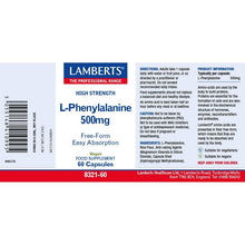 Lamberts L Phenylalanine 500mg 60 Capsules