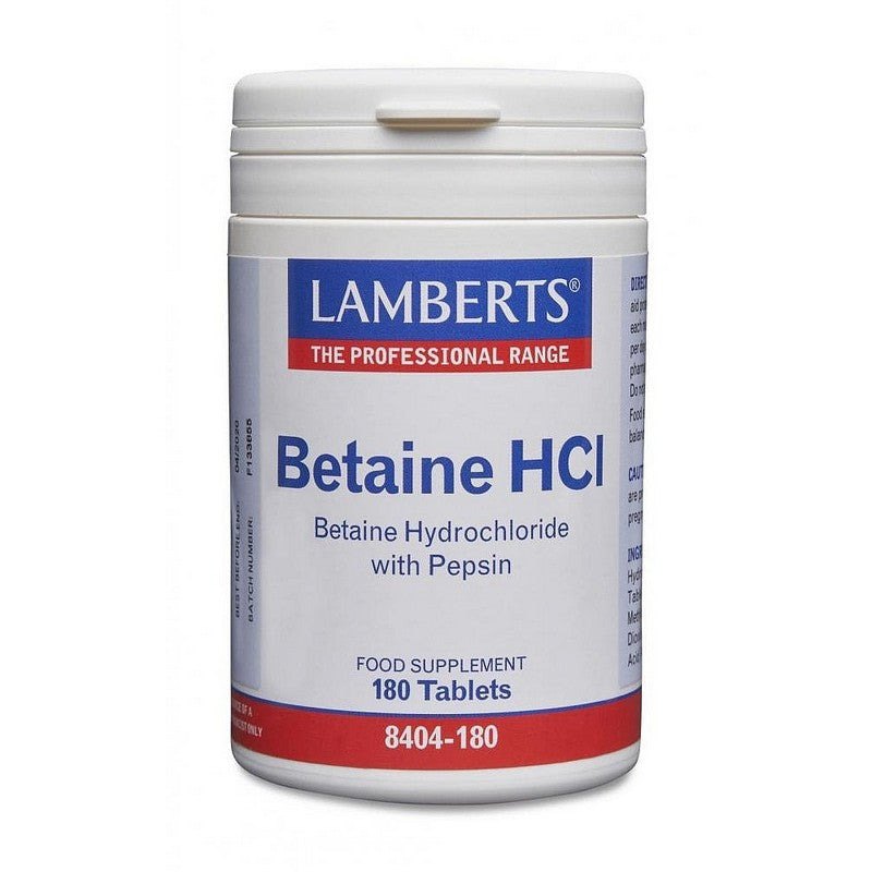Lamberts Betaine Hcl 324mg/Pepsin 5mg 180 Tablets