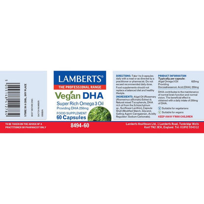 Lamberts Vegan DHA 250mg 60 Capsules