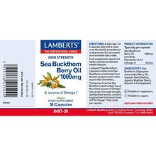 Lamberts Sea Buckthorn Berry Oil 1000mg 30 Capsules
