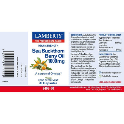 Lamberts Sea Buckthorn Berry Oil 1000mg 30 Capsules