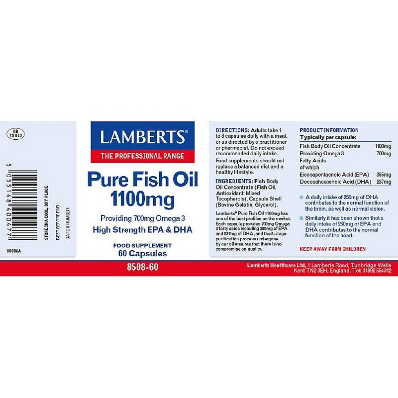 Lamberts Pure Fish Oil 1100mg
