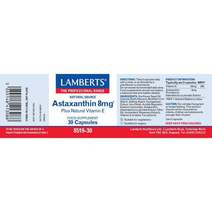 Lamberts Astaxanthin 8mg 30 Capsules