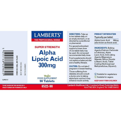 Lamberts Alpha Lipoic Acid 300µg 90 Tablets