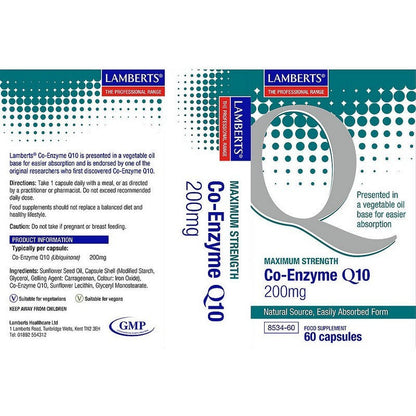 Lamberts Co Enzyme Q 10 200mg 60 Capsules