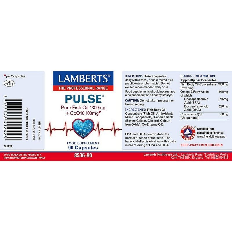 Lamberts Pulse (Fish with Co-Q10) 90 Capsules