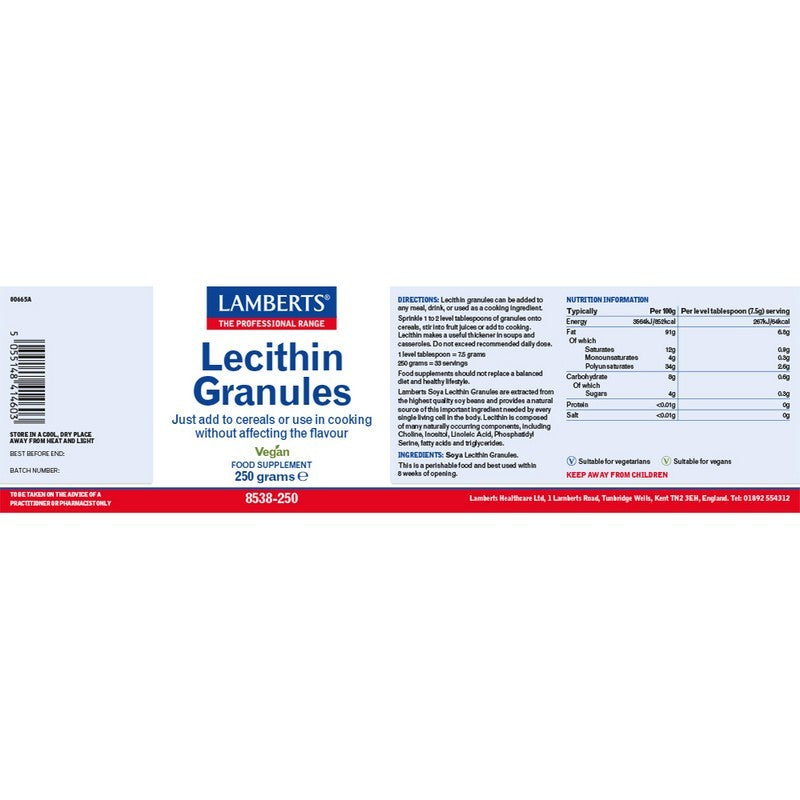 Lamberts Soya Lecithin Granules 250gm Granules