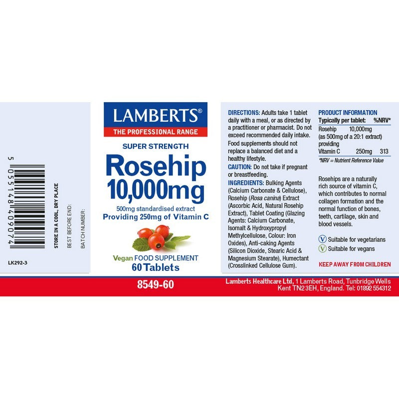 Lamberts Rosehip 10,000mg 60 Tablets