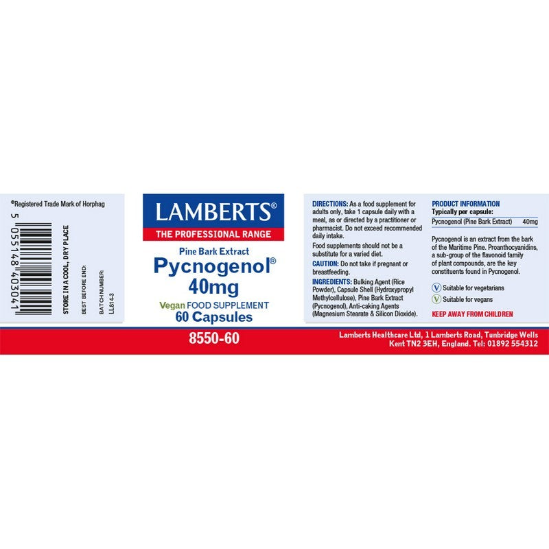 Lamberts Pycnogenol® 40mg 60 Capsules
