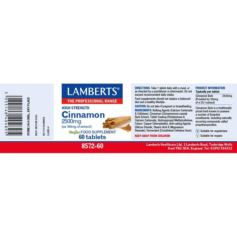 Lamberts Cinnamon 2500mg 60 Tablets