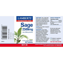 Lamberts Sage 2500mg (2.5% Rosmarinic Acid) 90 Tablets