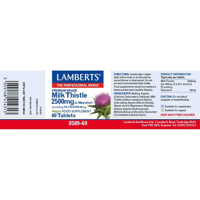 Lamberts Milk Thistle 3000mg 60 Tablets