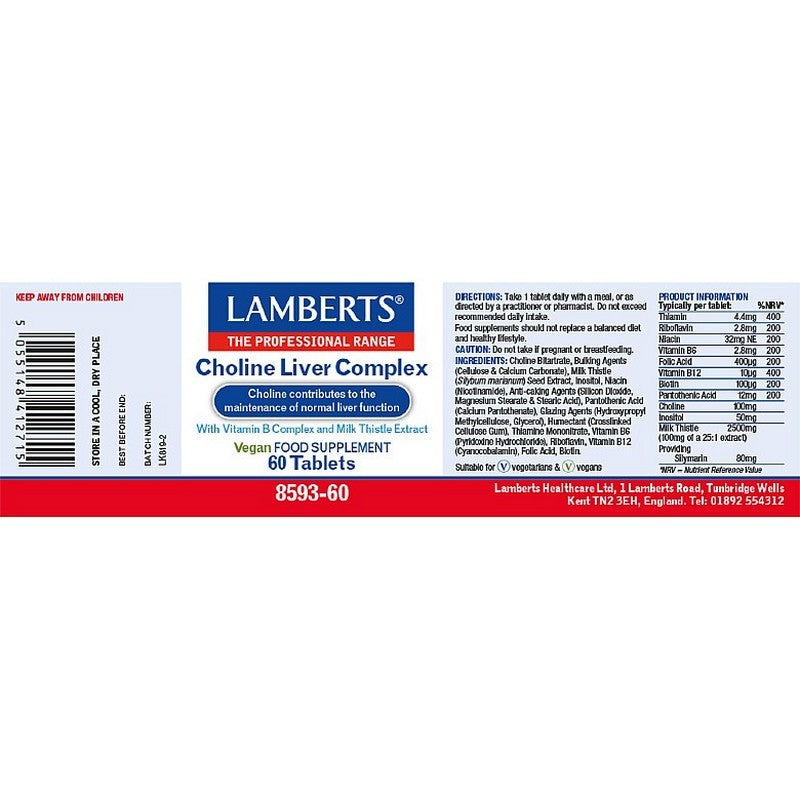 Lamberts Choline Liver Complex 60 Tablets