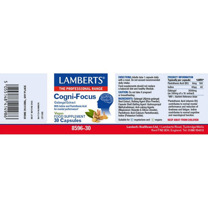 Lamberts Cogni-Focus (galangal extract) 30 Capsules